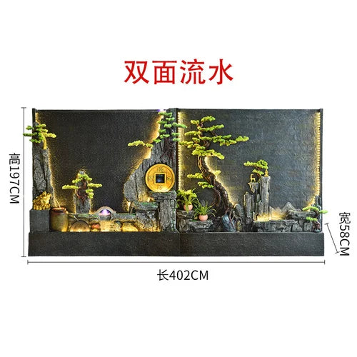 ZC Large Water Curtain Wall Screen Hallway Living Room Villa Courtyard Hotel Decoration