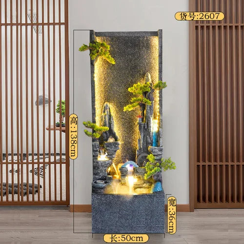 ZC Large Water Curtain Wall Screen Hallway Living Room Villa Courtyard Hotel Decoration