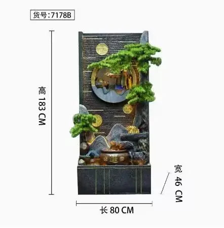 ZC Large Water Curtain Wall Screen Hallway Living Room Villa Courtyard Hotel Decoration