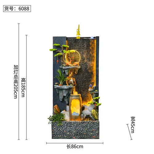 ZC Large Water Curtain Wall Screen Hallway Living Room Villa Courtyard Hotel Decoration