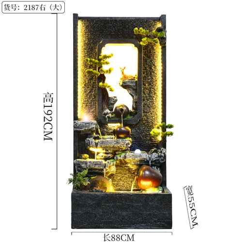 ZC Large Water Curtain Wall Screen Hallway Living Room Villa Courtyard Hotel Decoration