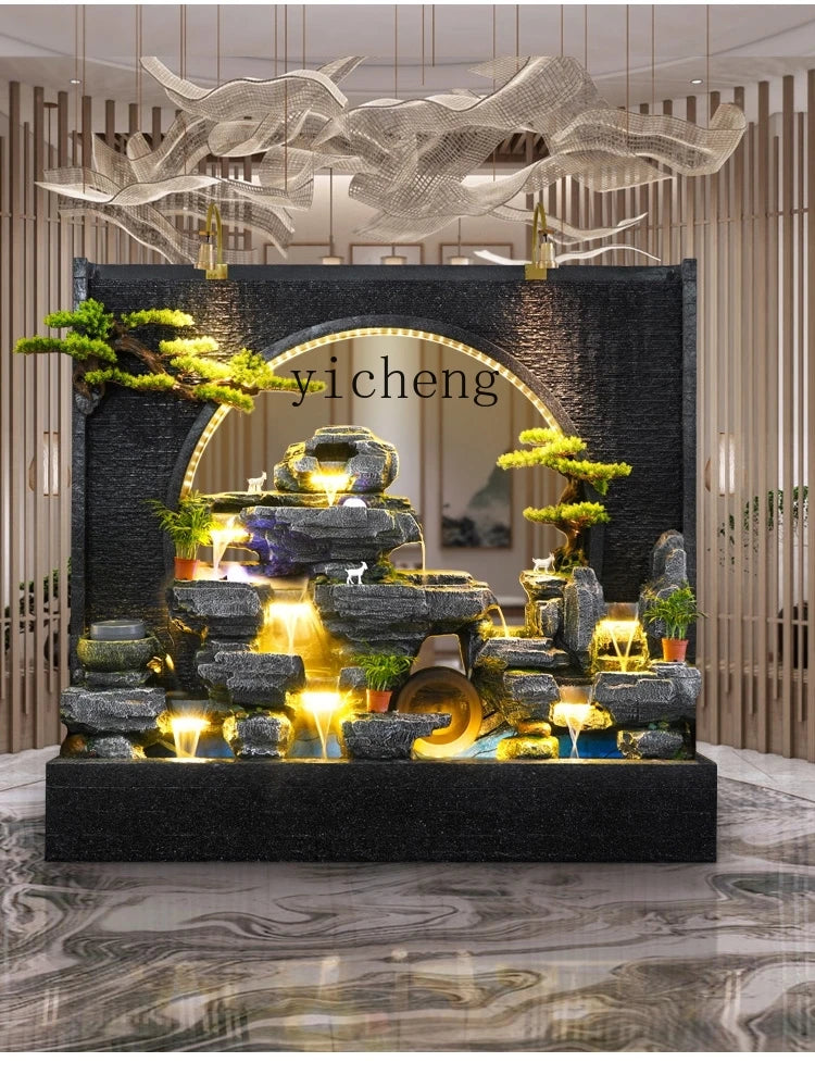 ZC Large Water Curtain Wall Screen Hallway Living Room Villa Courtyard Hotel Decoration