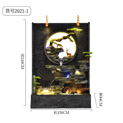 ZC Large Water Curtain Wall Screen Hallway Living Room Villa Courtyard Hotel Decoration