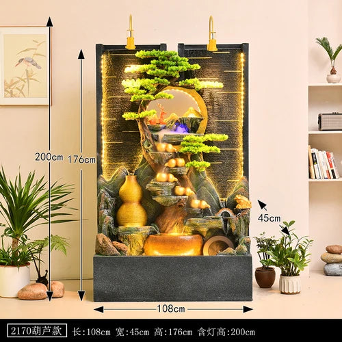 ZC Large Water Curtain Wall Screen Hallway Living Room Villa Courtyard Hotel Decoration
