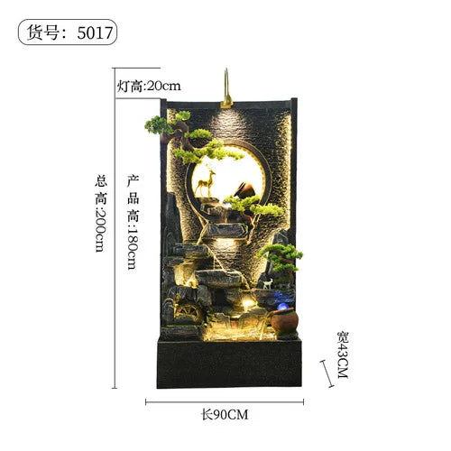 ZC Large Water Curtain Wall Screen Hallway Living Room Villa Courtyard Hotel Decoration
