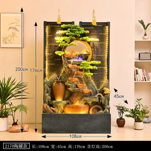 ZC Large Water Curtain Wall Screen Hallway Living Room Villa Courtyard Hotel Decoration