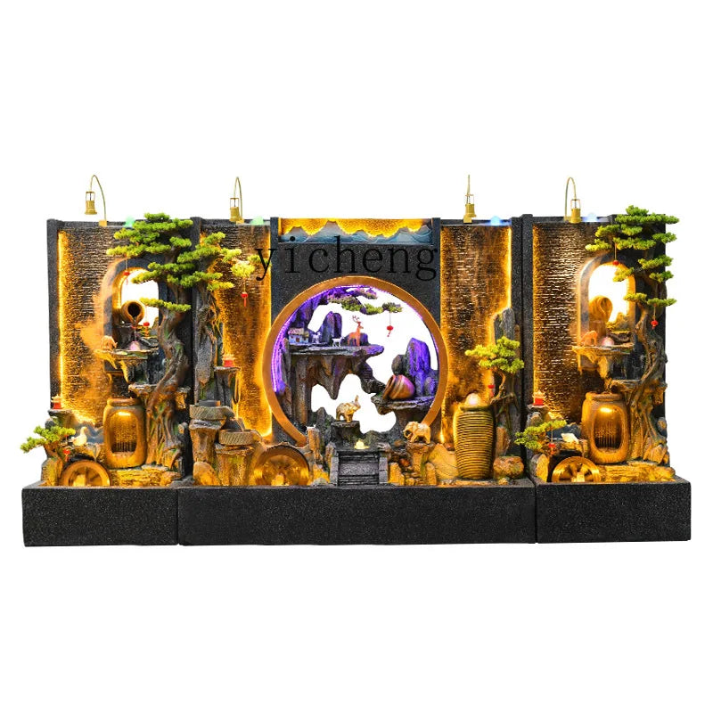 ZC Outdoor Large Company Water Curtain Wall Water Screen Entrance Hall Villa Courtyard Floor Hotel Lobby Decoration