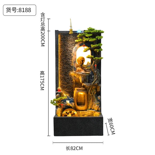 ZC Outdoor Large Company Water Curtain Wall Water Screen Entrance Hall Villa Courtyard Floor Hotel Lobby Decoration