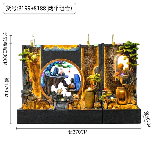 ZC Outdoor Large Company Water Curtain Wall Water Screen Entrance Hall Villa Courtyard Floor Hotel Lobby Decoration