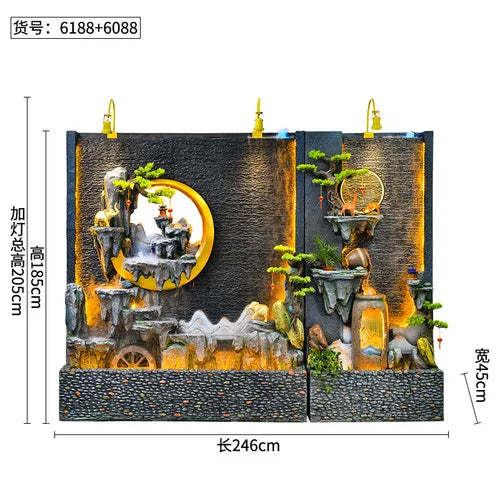 ZC Outdoor Large Company Water Curtain Wall Water Screen Entrance Hall Villa Courtyard Floor Hotel Lobby Decoration