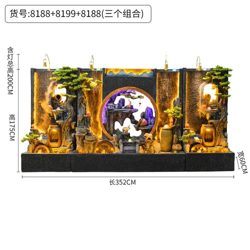 ZC Outdoor Large Company Water Curtain Wall Water Screen Entrance Hall Villa Courtyard Floor Hotel Lobby Decoration
