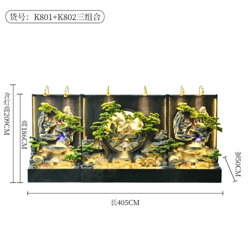 ZC Outdoor Large Company Water Curtain Wall Water Screen Entrance Hall Villa Courtyard Floor Hotel Lobby Decoration