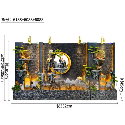 ZC Outdoor Large Company Water Curtain Wall Water Screen Entrance Hall Villa Courtyard Floor Hotel Lobby Decoration