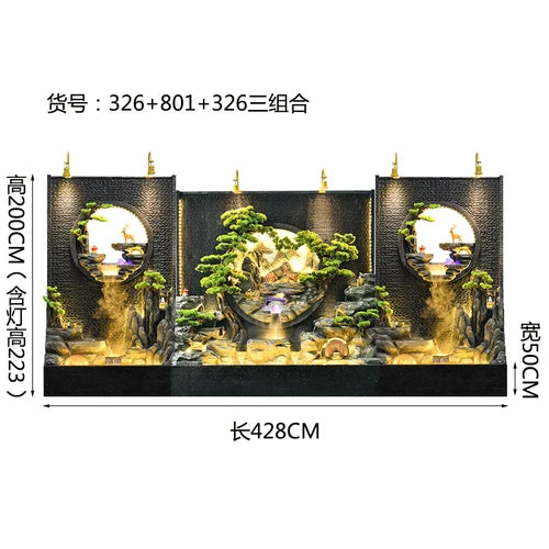 ZC Outdoor Large Company Water Curtain Wall Water Screen Entrance Hall Villa Courtyard Floor Hotel Lobby Decoration