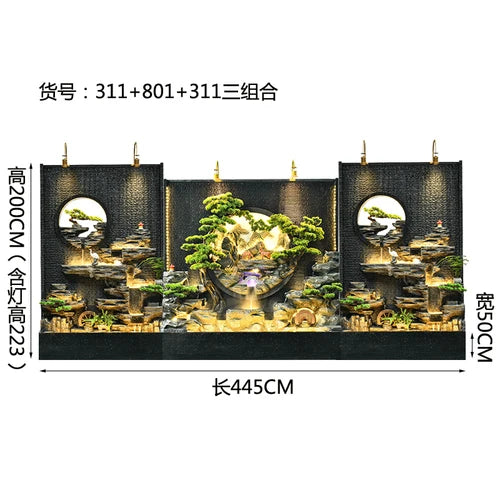 ZC Outdoor Large Company Water Curtain Wall Water Screen Entrance Hall Villa Courtyard Floor Hotel Lobby Decoration