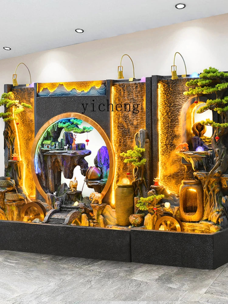 ZC Outdoor Large Company Water Curtain Wall Water Screen Entrance Hall Villa Courtyard Floor Hotel Lobby Decoration