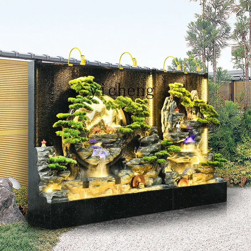 ZC Outdoor Large Company Water Curtain Wall Water Screen Entrance Hall Villa Courtyard Floor Hotel Lobby Decoration