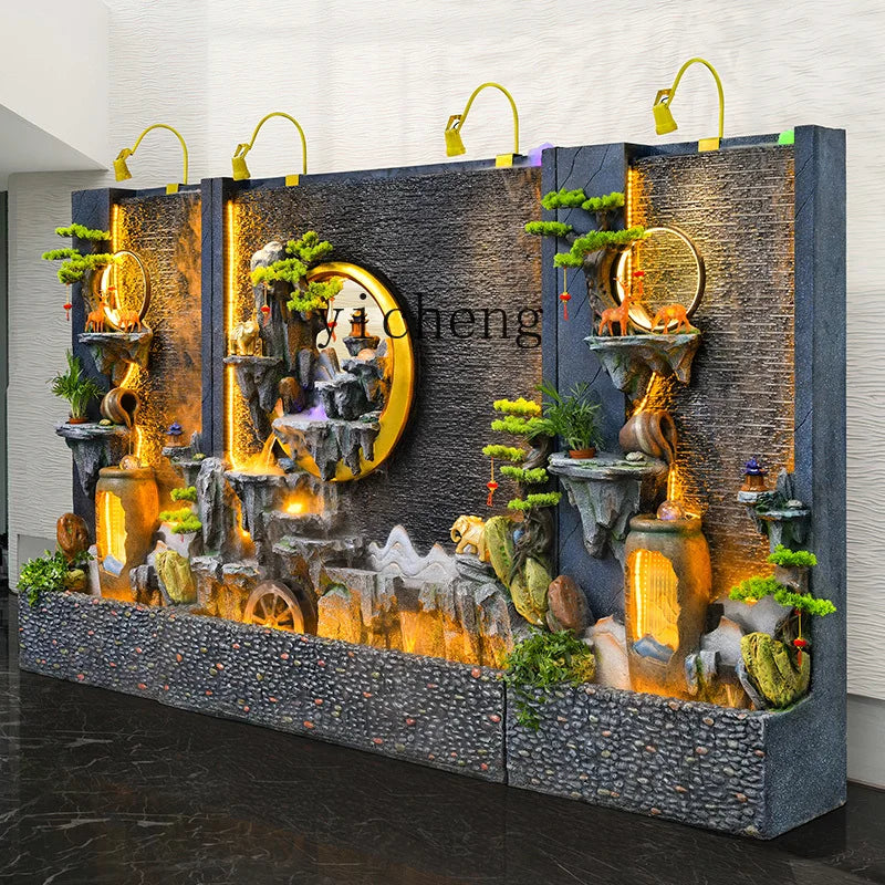 ZC Outdoor Large Company Water Curtain Wall Water Screen Entrance Hall Villa Courtyard Floor Hotel Lobby Decoration