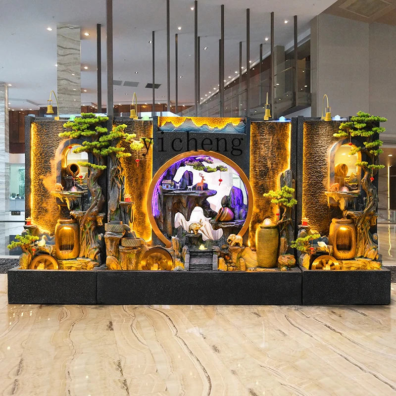 ZC Outdoor Large Company Water Curtain Wall Water Screen Entrance Hall Villa Courtyard Floor Hotel Lobby Decoration