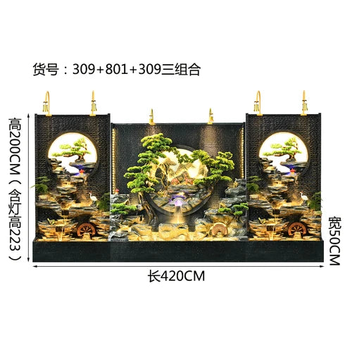 ZC Outdoor Large Company Water Curtain Wall Water Screen Entrance Hall Villa Courtyard Floor Hotel Lobby Decoration