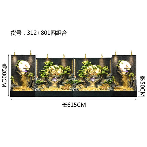 ZC Outdoor Large Company Water Curtain Wall Water Screen Entrance Hall Villa Courtyard Floor Hotel Lobby Decoration