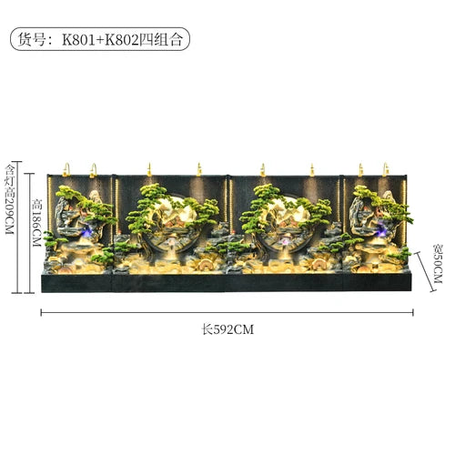 ZC Outdoor Large Company Water Curtain Wall Water Screen Entrance Hall Villa Courtyard Floor Hotel Lobby Decoration
