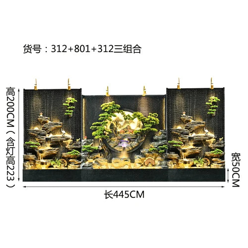 ZC Outdoor Large Company Water Curtain Wall Water Screen Entrance Hall Villa Courtyard Floor Hotel Lobby Decoration