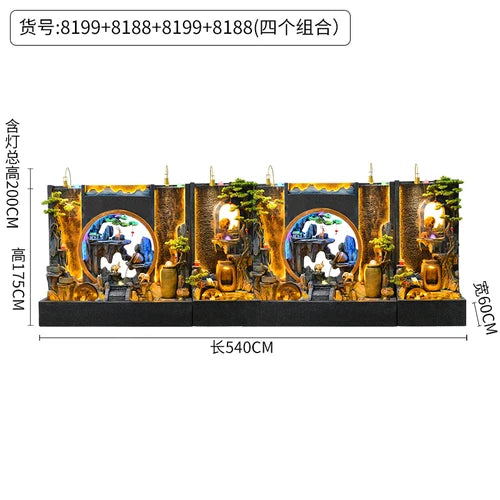 ZC Outdoor Large Company Water Curtain Wall Water Screen Entrance Hall Villa Courtyard Floor Hotel Lobby Decoration