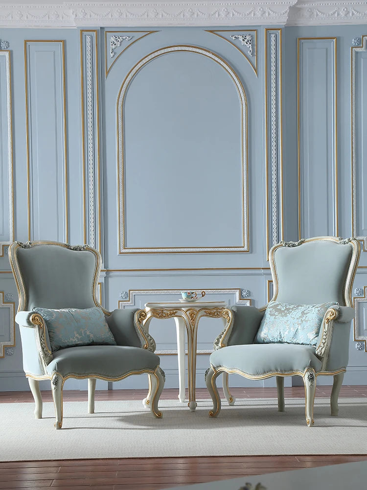 Zelkwood leisure chair, diamond velvet painted gold high backrest European style sofa chair, high-end dining chair