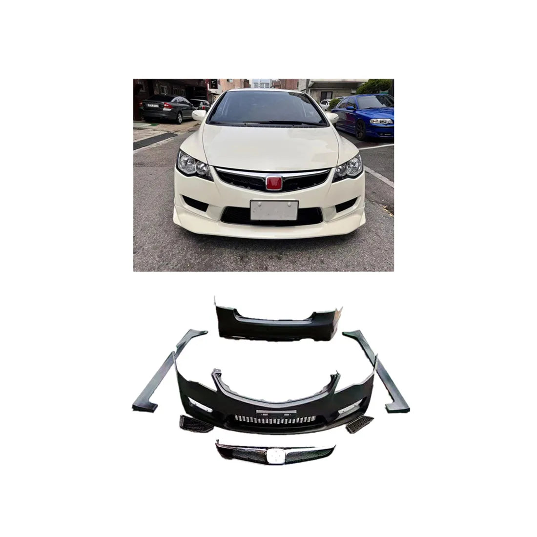 Zubehör Auto Stoßstange Karosserie-Kit für  4dr 2006 2007 2008 Upgrade  2010 TypeR Body Kits