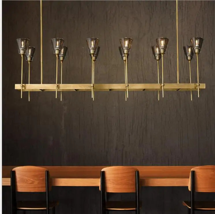 all copper post-modern chandelier simple beauty luxury designer model room living room dining room study bedroom villa chande