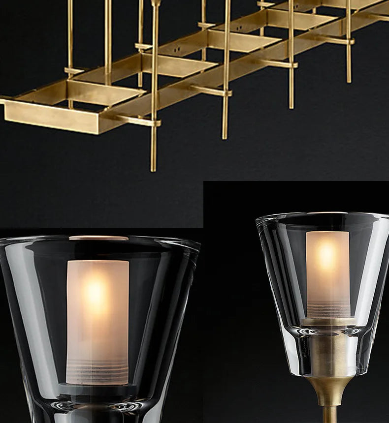 all copper post-modern chandelier simple beauty luxury designer model room living room dining room study bedroom villa chande