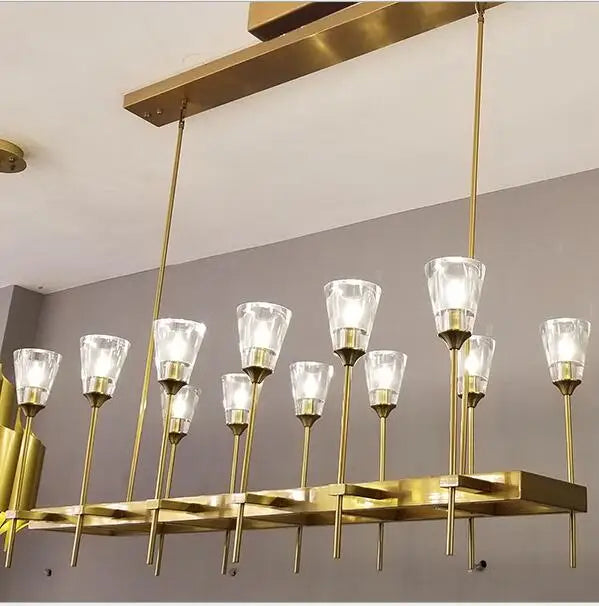 all copper post-modern chandelier simple beauty luxury designer model room living room dining room study bedroom villa chande