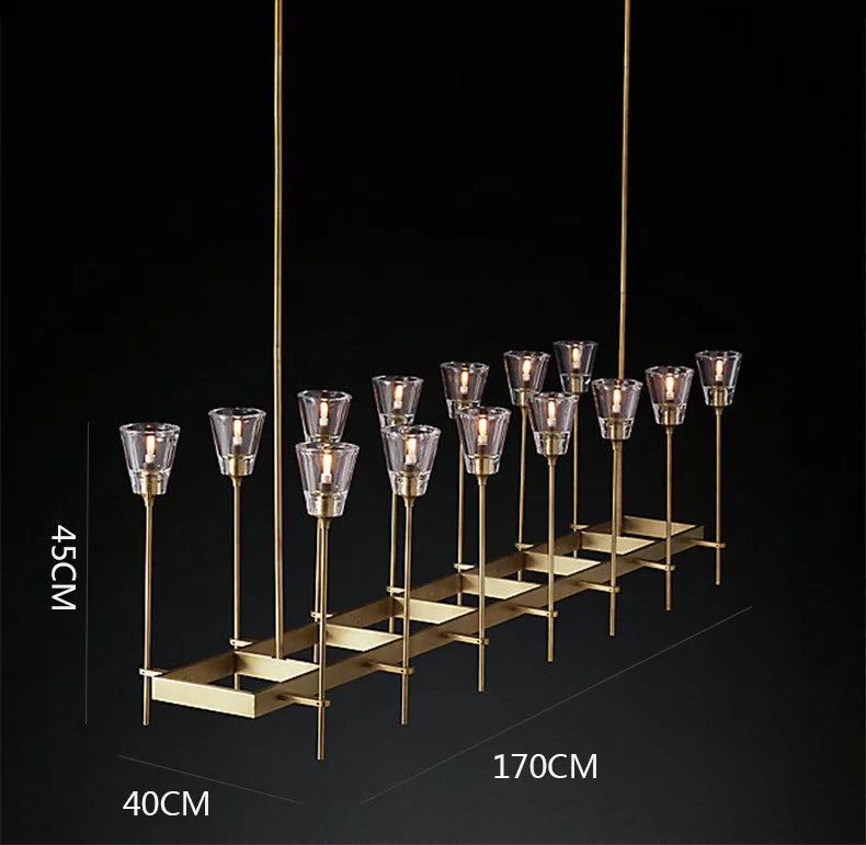 all copper post-modern chandelier simple beauty luxury designer model room living room dining room study bedroom villa chande