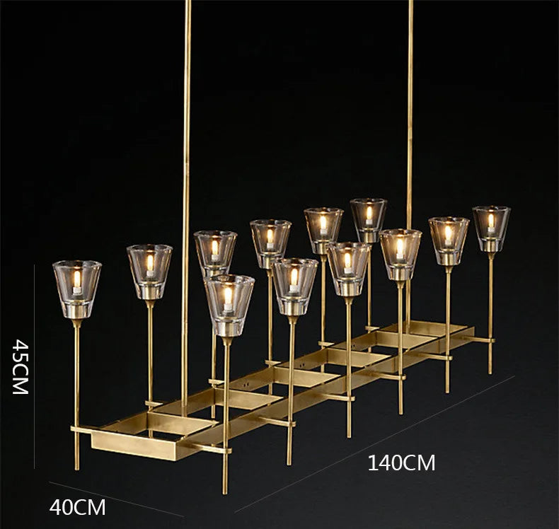 all copper post-modern chandelier simple beauty luxury designer model room living room dining room study bedroom villa chande