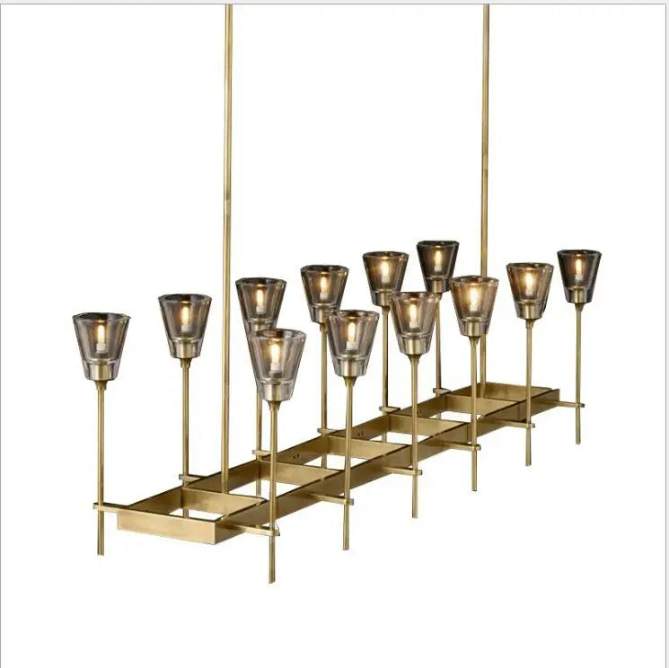 all copper post-modern chandelier simple beauty luxury designer model room living room dining room study bedroom villa chande