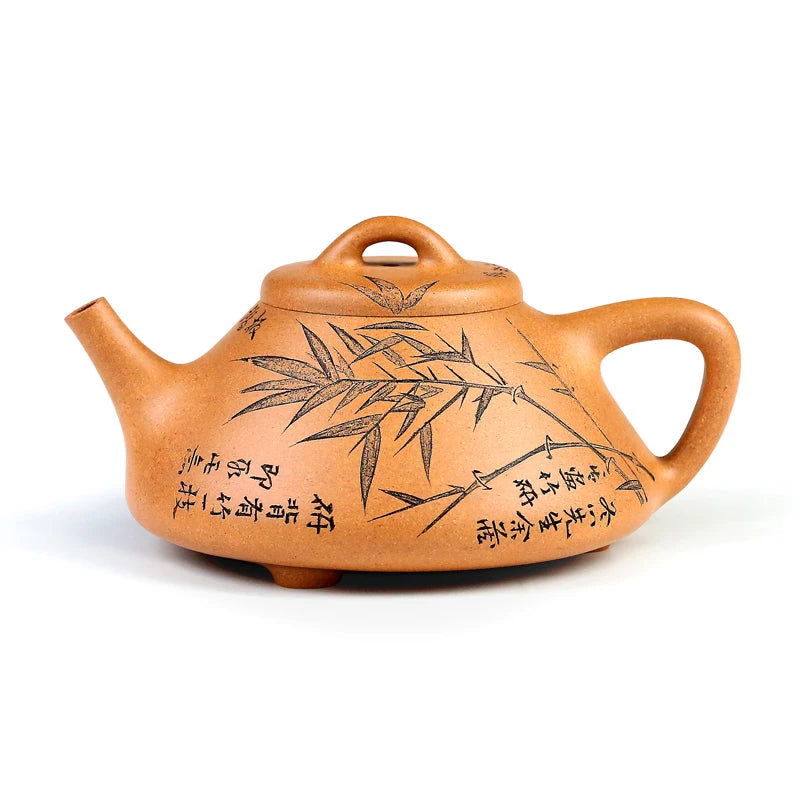 |all hand teapot tea set household single pot period of mud stone carved bamboo son and metallurgy gourd ladle pot