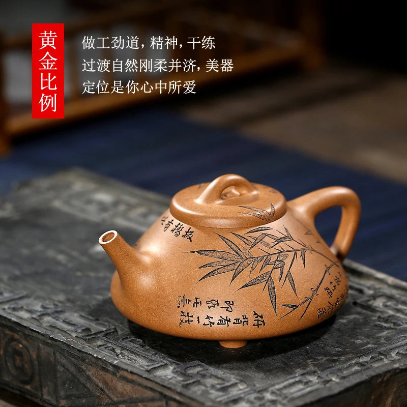 |all hand teapot tea set household single pot period of mud stone carved bamboo son and metallurgy gourd ladle pot