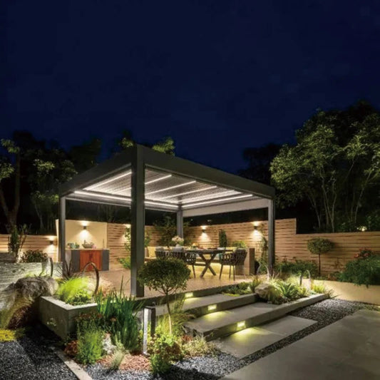 aluminum outdoor luxury gazebo adjustable balcony modern pavilion oriental pergola