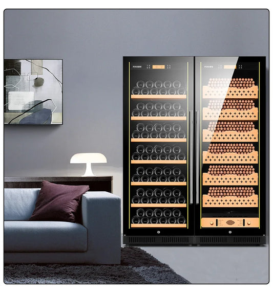 cigar cabinet led light humidor display large Spanish Cedar Wood Luxury Cigar Cooler FK-168CT