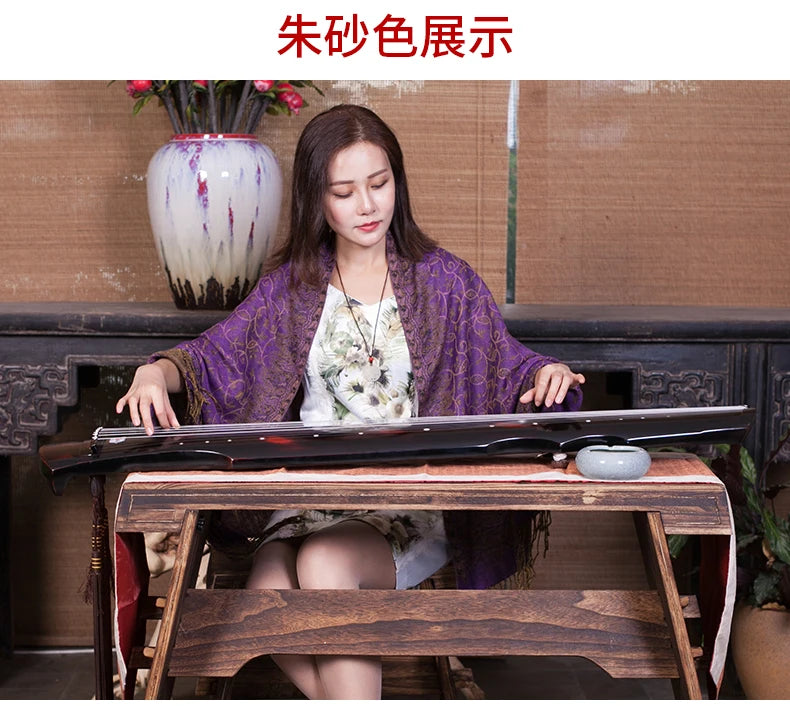 cinnabar chinese guqin fu xi Type Lyre Chinese 7 Strings Ancient Zither Chinese Musical Instrument zither 7 string chinese Guqin
