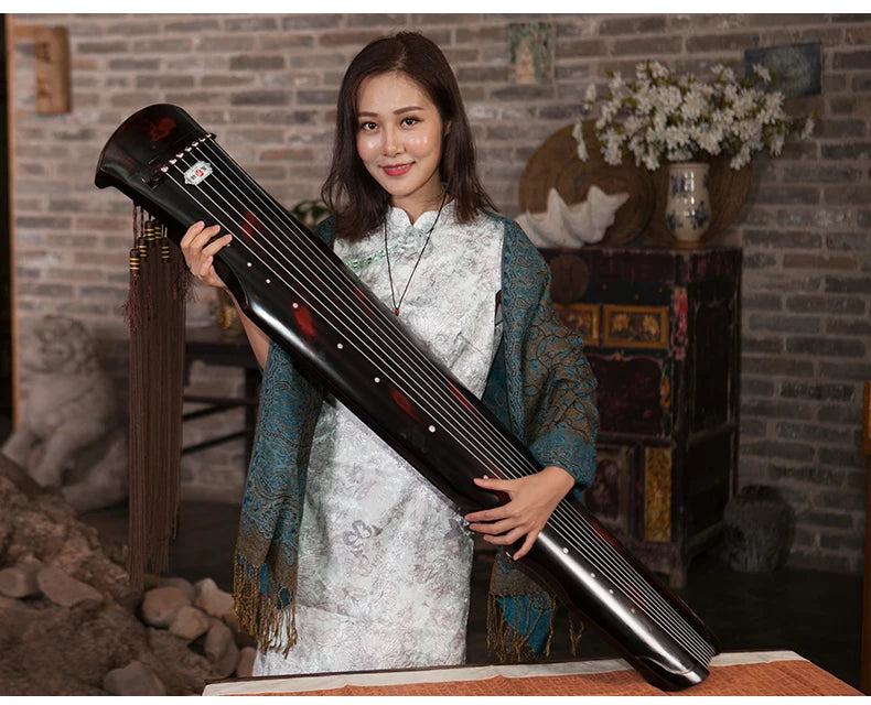 cinnabar chinese guqin fu xi Type Lyre Chinese 7 Strings Ancient Zither Chinese Musical Instrument zither 7 string chinese Guqin