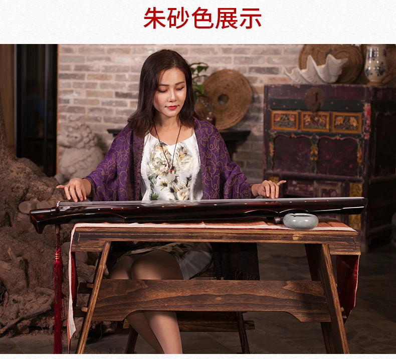 cinnabar guqin fu xi Type Lyre Chinese 7 Strings Ancient Zither Chinese Musical Instruments zither 100% solid AAA fir wood Guqin