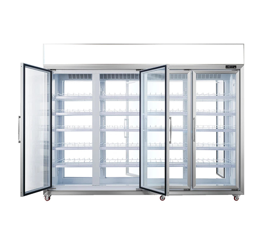 commercial display chiller supermarket refrigeration equipment glass door upright fridge refrigerator
