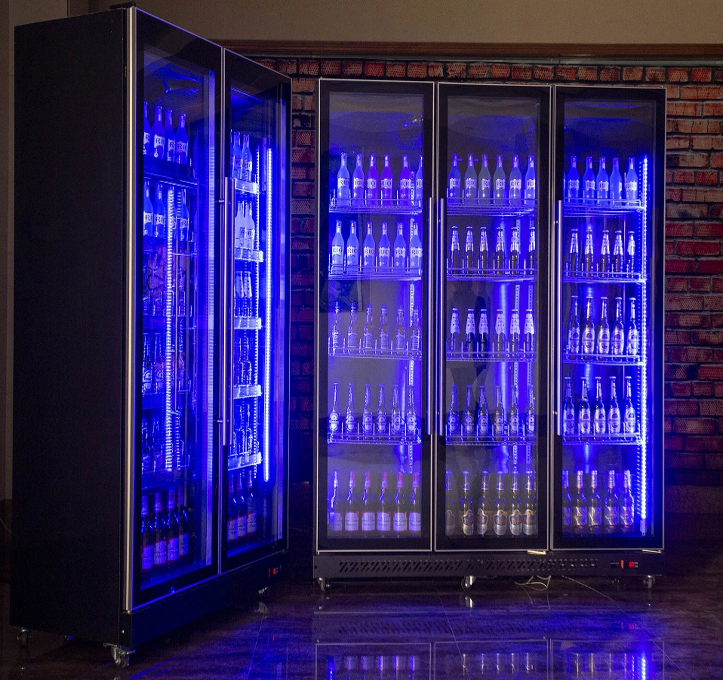 commercial drink display chiller ice cream freezer glass upright display refrigerator