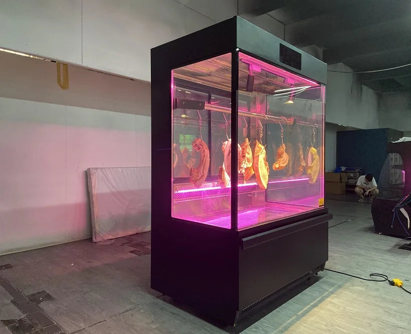 commercial meat display cooler supermarket hanging meat cabinet refrigerator for beef fish deli