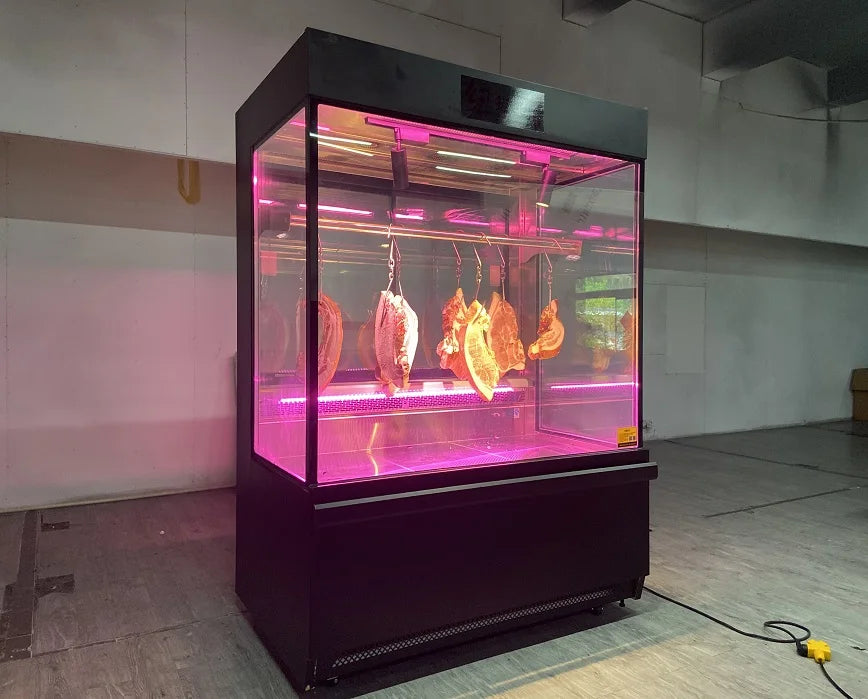 commercial meat display cooler supermarket hanging meat cabinet refrigerator for beef fish deli