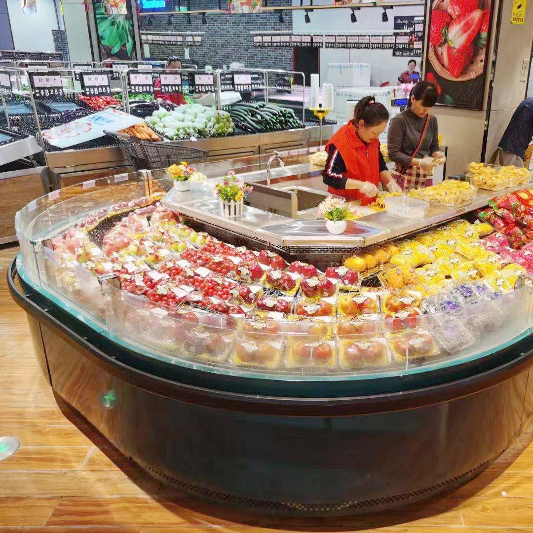 commercial refrigerator gelato display freezer deep island glass door for supermarket frozen food