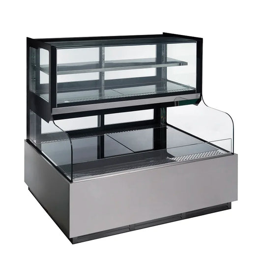 commercial upright refrigeration tool transparent glass door display fridge cake chiller refrigerator cabinet