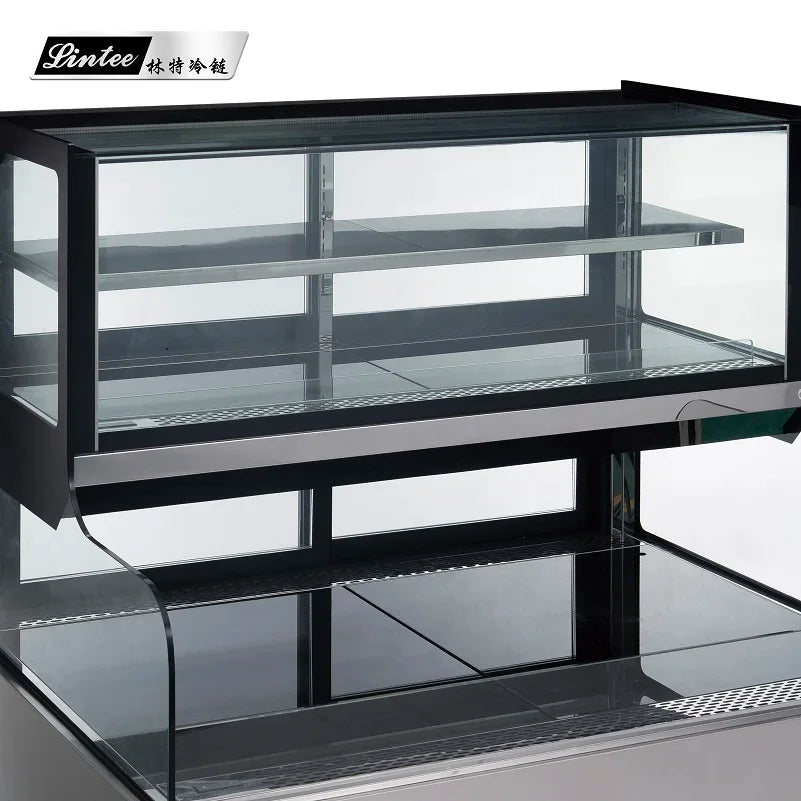commercial upright refrigeration tool transparent glass door display fridge cake chiller refrigerator cabinet